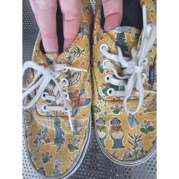 Vans Liberty of London Alice In Wonderland Women’s 7 Men's 5.5 Yellow Disney - Picture 2 of 7